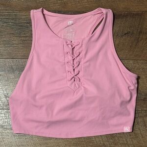 JoyLab Pink Lace-Up Women's Workout Top